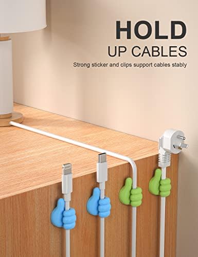 iToleeve 12Pcs Cable Clips, Fun Cord Holders, Silicone Thumb Wall Hooks, Cord Organizer for Desk Wall Car Nightstand, Cord Clips, Wire Holders, Phone USB Charger Cable Management, Key Hanger - Image 8