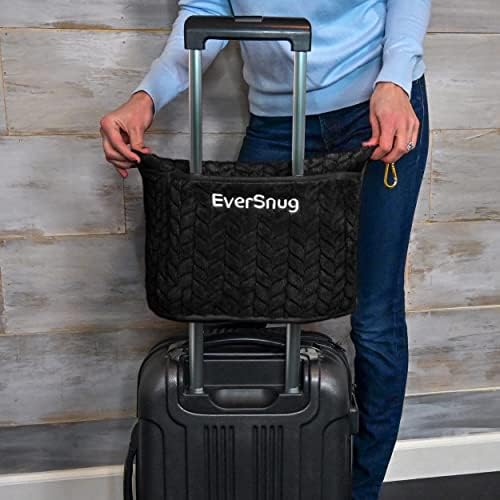 EverSnug Premium Travel Blanket Pillow - Soft 2 in 1 Airplane Blanket with Soft Bag Pillowcase, Hand Luggage Sleeve and Backpack Clip (Black) - Image 4