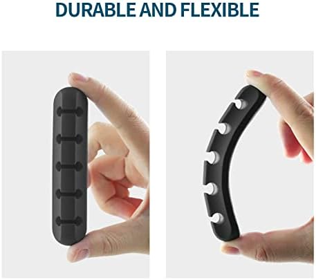 10 Pcs Cord Management Organizer Kit 3 Pcs Cable Holder Clips + 1 Pcs Cord Organizer + 6 Pcs Cable Ties, Silicone Adhesive Cable Holder for Car, Home and Office (Black) - Image 8