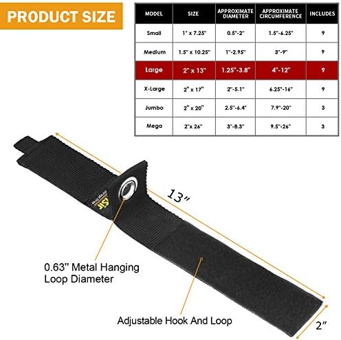 LuBanSir 9 Pack Extension Cord Holder Organizer, Holds 50lbs Heavy Duty Storage Straps for Garden Hose Storage and Garage Wall Organization - Image 6