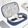Songaa Electronic Organizer Small Travel Cable Organizer Bag Electronic Accessories Portable Waterproof Tech Travel Storage Bag for Cable, Cord, Charger, Phone, USB, Blue - Image 3