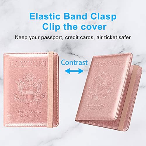 ACdream Passport and Vaccine Card Holder Combo, Cover Case with CDC Vaccination Card Slot, Leather Travel Documents Organizer Protector, with RFID Blocking, for Women and Men, - Image 9