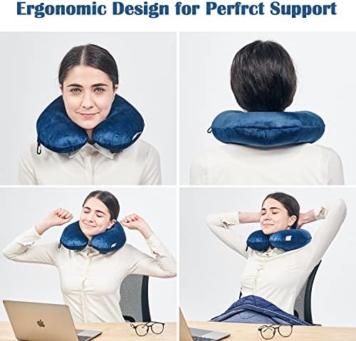 Commollis 4-in-1 Airplane Essentials-Travel Blanket and Pillow Set for Airplanes - Includes Blanket, Inflatable Pillow, Eye Mask, and Earplugs - Image 8