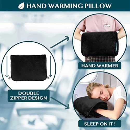 PAVILIA Travel Blanket Pillow, Soft Airplane Blanket 2-in-1 Combo Set, Plane Blanket Compact Packable, Flight Essentials Car Pillow, Travelers Gifts Accessories, Luggage Backpack Strap, 60x43 Black - Image 5