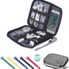 Travel Cable Organizer Bag Waterproof Portable Electronic Accessories Organizer for USB Cable Cord Phone Charger Headset Wire SD Card with 5pcs Cable Ties(Grey) - Image 2