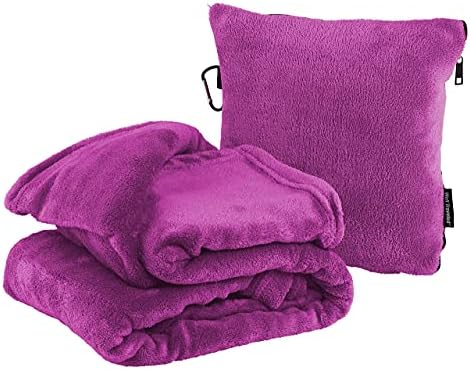 Well Traveled - 2 in 1 Fleece Travel Blanket with Stuffable Pillowcase, Airplane Travel Essentials, Portable Airplane or Car Blanket - Family Travel Necessities - Comfy Airplane Traveling Accessories - Image 2