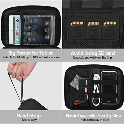 FYY Electronic Organizer, Travel Cable Organizer Bag Pouch Electronic Accessories Carry Case Portable Waterproof Double Layers All-in-One Storage Bag for Cable, Cord, Charger, Phone, Hard Drive,-Black - Image 5