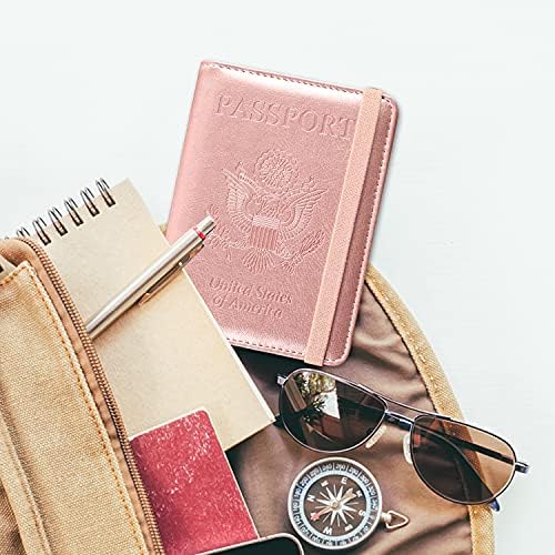 ACdream Passport and Vaccine Card Holder Combo, Cover Case with CDC Vaccination Card Slot, Leather Travel Documents Organizer Protector, with RFID Blocking, for Women and Men, - Image 8