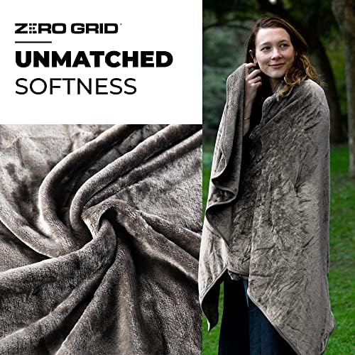 Zero Grid Premium Lightweight Wearable Super Soft Travel Blanket with Neck Snaps, Cozy Footpockets and Zipper Pouch, Compact Airplane with Luggage Strap Travel Blanket and Pillow Set - Image 7