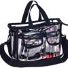 Jula Vance Medium Clear PVC Makeup Artist Set Bag Transparent Cosmetic Storage Bag Travel Make up Kits Organizer MUA Bag Stadium Approved Clear Tote Bag with Removable Shoulder Strap - Image 2