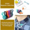SUNFICON 6 Pack Magnetic Cord Organizers Cable Clips Cable Straps Silicone Twist Ties Colorful Headphone Cord Keeper Holder Manager Bookmark Whiteboard Fridge Magnet Keychain Gift Home,Office,School - Image 5