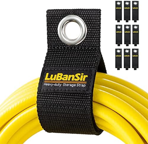LuBanSir 9 Pack Extension Cord Holder Organizer, Holds 50lbs Heavy Duty Storage Straps for Garden Hose Storage and Garage Wall Organization - Image 2