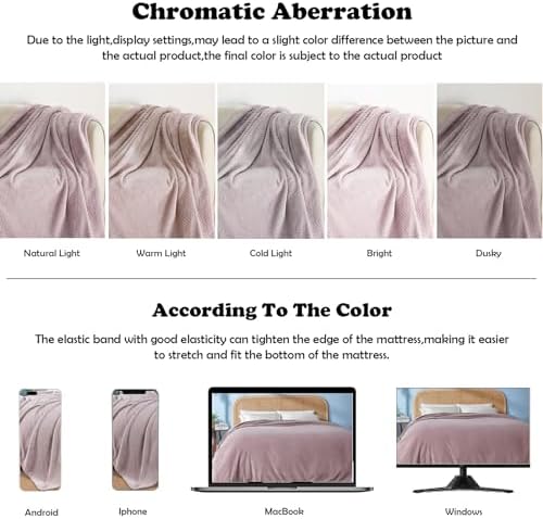 NEWCOSPLAY Super Soft Throw Blanket Light Purple Premium Silky Flannel Fleece Leaves Pattern Lightweight Bed Blanket All Season Use (Light Purple, Throw(50"x60")) - Image 7
