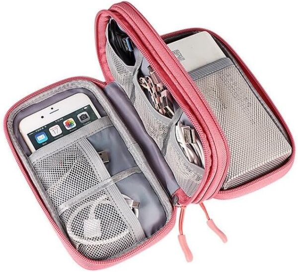 Electronic Organizer Travel Cable Accessories BagPouch Portable Waterproof Storage Bag Electronic Organizer Case for Cable, Mouse,USB Cable,Power Bank,Cord, Charger, Phone, Earphone - Image 4