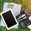 Electronics Organizer Bag Waterproof Travel Organizer Bag Electronics Accessories Pouch Bag Cable Storage Bag Portable Carrying Case for Cable Hard Drives Charger Phone Power Bank SD Card Pencil Black - Image 3