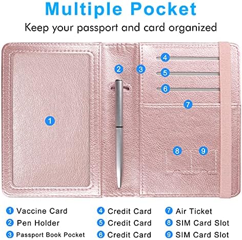 ACdream Passport and Vaccine Card Holder Combo, Cover Case with CDC Vaccination Card Slot, Leather Travel Documents Organizer Protector, with RFID Blocking, for Women and Men, - Image 7