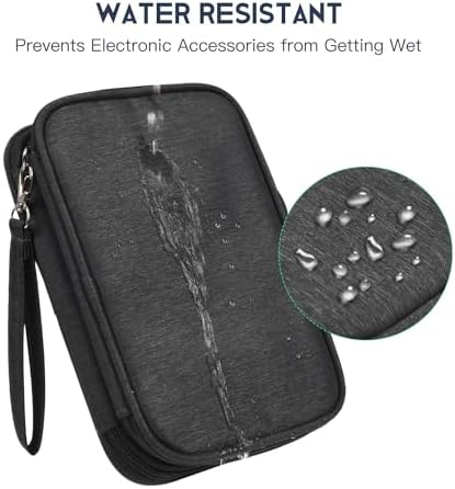 Qinntono Electronic Organizer Travel Cable Accessories Bag, Waterproof Electronic Organizer Case, Electronic Accessories Organizer Bag for 7.9" iPad Mini, Power Bank, Chargers, USB Cable, Flash Drive - Image 5