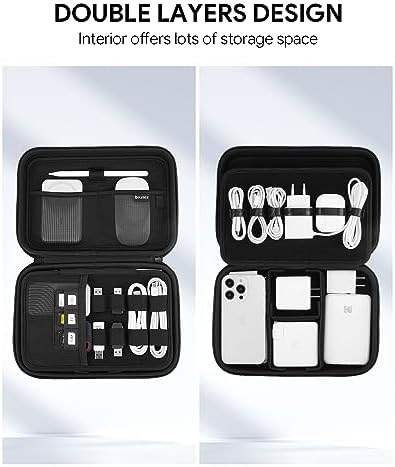 Yinke Cable Organizer Electronic Travel Case, Cord Organizer Case Bag for Apple Charger Cable, Tech Organizer Hard Drive Electronics Accessories Travel Bag Travel Gear Portable - Image 3