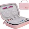 Canboc Hard Travel Electronic Organizer Case for MacBook Power Adapter Charger Cable Apple Magic Mouse Power Bank Apple Pencil USB Flash Disk SD Card Small Portable Accessories Tech Bag, Rose Gold - Image 2