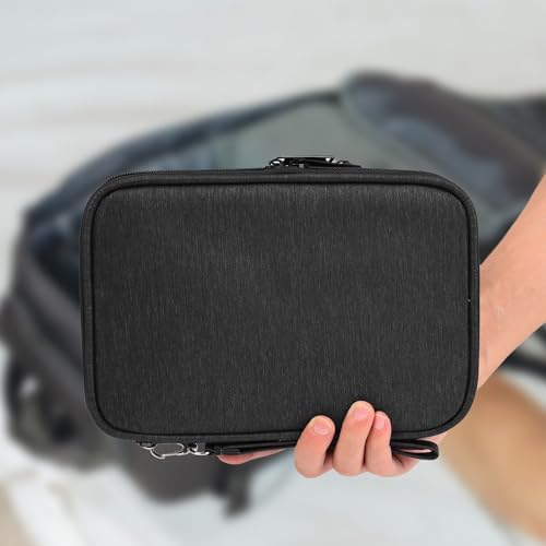 Qinntono Electronic Organizer Travel Cable Accessories Bag, Waterproof Electronic Organizer Case, Electronic Accessories Organizer Bag for 7.9" iPad Mini, Power Bank, Chargers, USB Cable, Flash Drive - Image 9