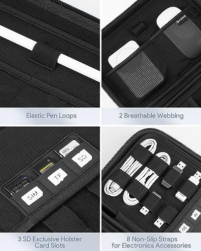 Yinke Cable Organizer Electronic Travel Case, Cord Organizer Case Bag for Apple Charger Cable, Tech Organizer Hard Drive Electronics Accessories Travel Bag Travel Gear Portable - Image 6