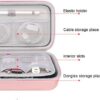 Canboc Hard Travel Electronic Organizer Case for MacBook Power Adapter Charger Cable Apple Magic Mouse Power Bank Apple Pencil USB Flash Disk SD Card Small Portable Accessories Tech Bag, Rose Gold - Image 4