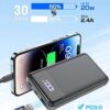 Portable Charger, 20000mAh Power Bank with Digital Display, 20W Fast Charging Battery Pack with USB C/USB A Output, Cell Phone Charger for iPhone 15/14 Samsung Pixel AirPods and More - Image 3