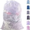 Polecasa Heavy Duty Large Mesh Laundry Bag with Drawstring Closure and ID Tag, Durable Laundry Bag with 100g Diamond Mesh (24"x 36"| 1 Pack) - White - Image 2