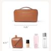 EACHY Travel Makeup Bag,Large Capacity Cosmetic Bags for Women,Waterproof Portable Pouch Open Flat Toiletry Bag Make up Organizer with Divider and Handle - Image 7