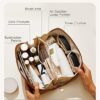 EACHY Travel Makeup Bag,Large Capacity Cosmetic Bags for Women,Waterproof Portable Pouch Open Flat Toiletry Bag Make up Organizer with Divider and Handle - Image 3