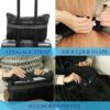 Travel Blanket and Pillow Set - Portable Inflatable Travel Neck Pillow and Premium Soft Airplane Blanket with Built-in Soft Bag, Neck Snaps, Zippered Pouch, and Hand Luggage Strap (Black & Pink) - Image 4
