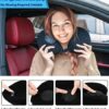 Travel Blanket and Pillow Set - Portable Inflatable Travel Neck Pillow and Premium Soft Airplane Blanket with Built-in Soft Bag, Neck Snaps, Zippered Pouch, and Hand Luggage Strap (Black & Pink) - Image 5